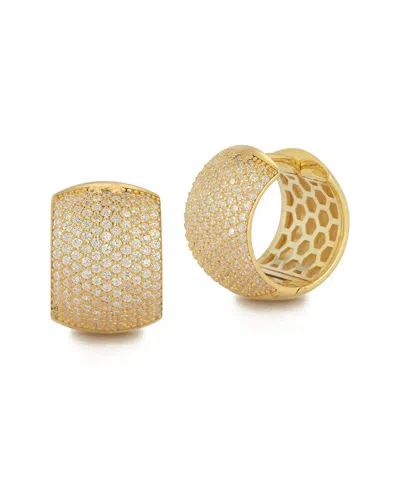 Chloe & Madison Chloe And Madison 14k Over Silver Cz Thick & Chunky Huggie Earrings