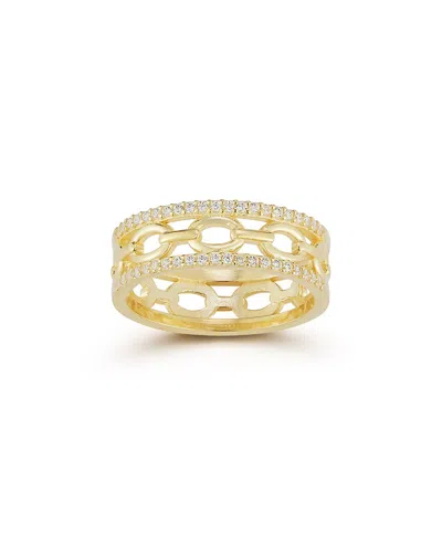 CHLOE & MADISON CHLOE AND MADISON 14K OVER SILVER CZ TRIPLE STACK RING