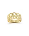 Chloe & Madison Chloe And Madison 14k Over Silver Double Curb Stack Ring