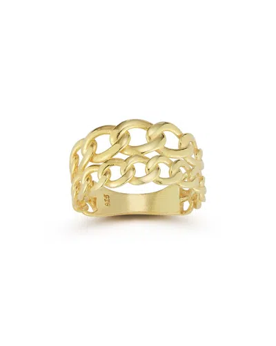 CHLOE & MADISON CHLOE AND MADISON 14K OVER SILVER DOUBLE CURB STACK RING