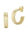 Chloe & Madison Chloe And Madison 14k Over Silver Double Row Hoops In Gold