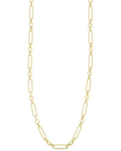 Chloe & Madison Chloe And Madison 14k Over Silver Figaro Twisted Link Necklace