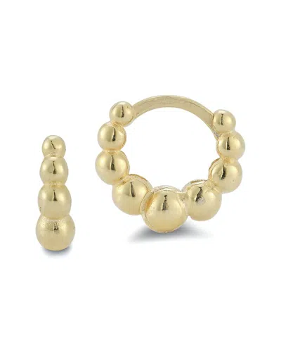 Chloe & Madison Chloe And Madison 14k Over Silver Graduated Ball Huggie Earrings