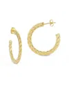 Chloe & Madison Chloe And Madison 14k Over Silver Large Flattened Twist Hoops