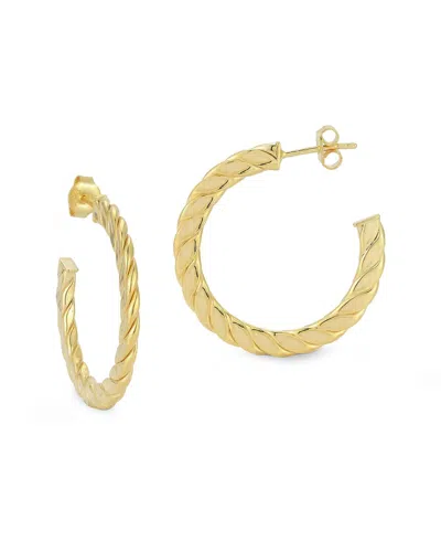 Chloe & Madison Chloe And Madison 14k Over Silver Large Flattened Twist Hoops
