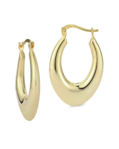CHLOE & MADISON CHLOE AND MADISON 14K OVER SILVER POLISHED GRADAUTED HOOPS
