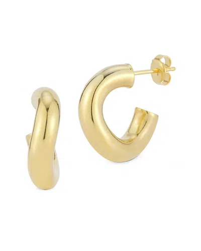 Chloe & Madison Chloe And Madison 14k Over Silver Small Wave Tube Hoops