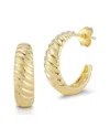 Chloe & Madison Chloe And Madison 14k Over Silver Twist Hoops