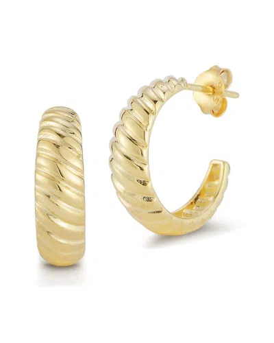 Chloe & Madison Chloe And Madison 14k Over Silver Twist Hoops In Gold