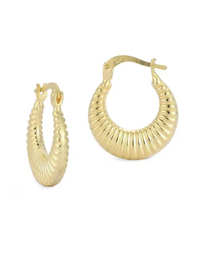 Chloe & Madison Chloe And Madison 14k Over Silver Vintage Textured Hoops