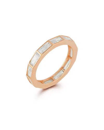 Chloe & Madison Chloe And Madison 14k Rose Gold Over Silver Cz Ring