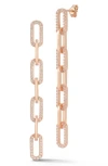 Chloe & Madison Chloe And Madison 14k Rose Gold Plated Cz Link Drop Earrings In Rose Gold