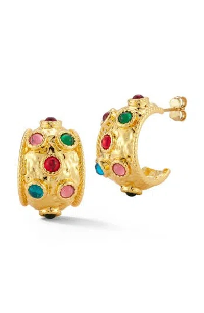 Chloe & Madison Chloe And Madison 18k Gold Plated Cubic Zirconia Hoop Earrings