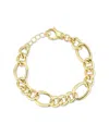 Chloe & Madison Chloe And Madison 18k Over Silver Chunky Figaro Bracelet