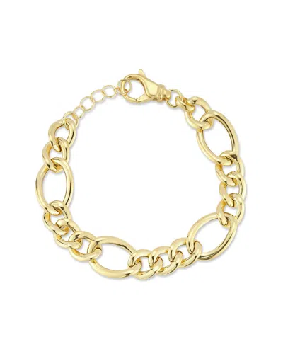 Chloe & Madison Chloe And Madison 18k Over Silver Chunky Figaro Bracelet In Gold