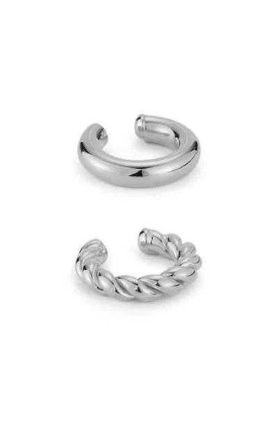 Chloe & Madison Chloe And Madison 2-pack Assorted Ear Cuffs In Silver