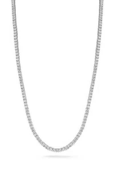 Chloe & Madison Chloe And Madison 2mm Cubic Zirconia Tennis Necklace In Metallic