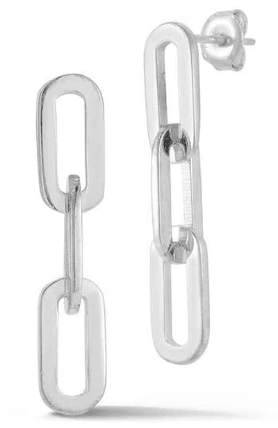 Chloe & Madison Chloe And Madison 3-link Linear Drop Earrings In Silver
