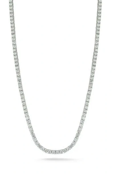 Chloe & Madison Chloe And Madison 3mm Cubic Zirconia Tennis Necklace In Metallic