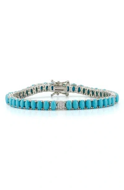 Chloe & Madison Chloe And Madison 4.5mm Synthetic Turquoise Tennis Bracelet In Blue