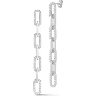 Chloe & Madison Chloe And Madison 7-link Drop Earrings In Silver