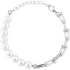 Chloe & Madison Chloe And Madison 8mm Cultured Pearl & Stirrup Link Bracelet In Metallic