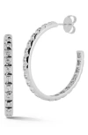Chloe & Madison Chloe And Madison Articulated Cz Hoop Earrings In Metallic