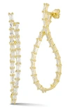 Chloe & Madison Chloe And Madison Baguette Cz Hoop Earrings In Gold