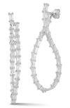 Chloe & Madison Chloe And Madison Baguette Cz Hoop Earrings In White