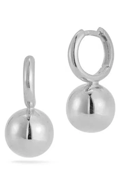 Chloe & Madison Chloe And Madison Ball Drop Huggie Hoop Earrings In Metallic