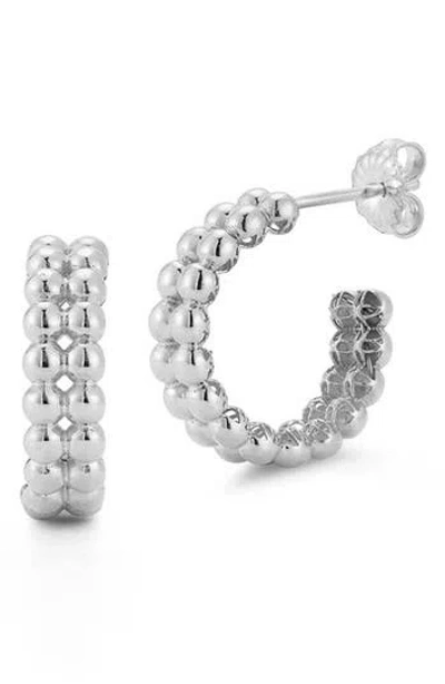 Chloe & Madison Chloe And Madison Beaded Hoop Earrings In Silver