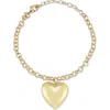Chloe & Madison Chloe And Madison Bold Heart Bracelet In Gold