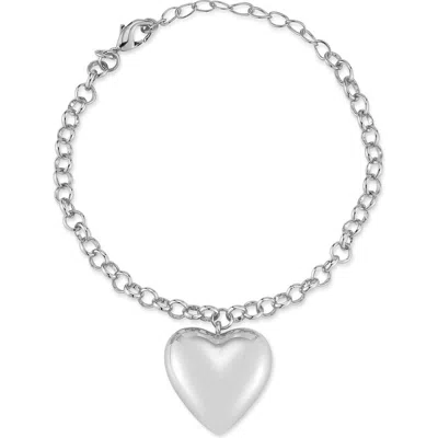 Chloe & Madison Chloe And Madison Bold Heart Bracelet In Silver
