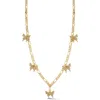 Chloe & Madison Chloe And Madison Plated Cz Vintage Butterfly Necklace In Gold