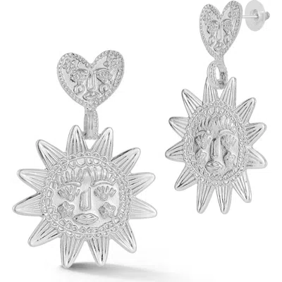 Chloe & Madison Chloe And Madison Celestial Drop Earrings In Silver