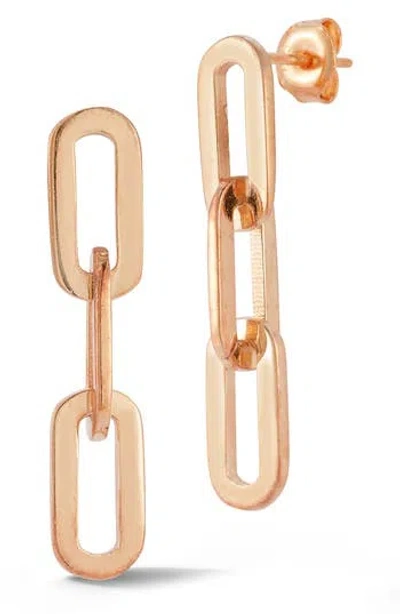 Chloe & Madison Chloe And Madison Chain Link Drop Earrings In Rose Gold