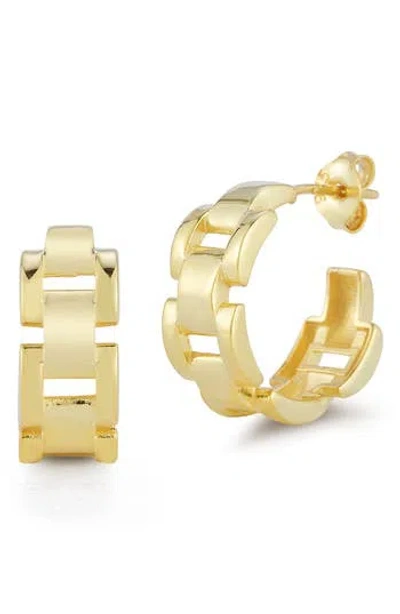 Chloe & Madison Chloe And Madison 14k Over Silver Link Hoops In Gold