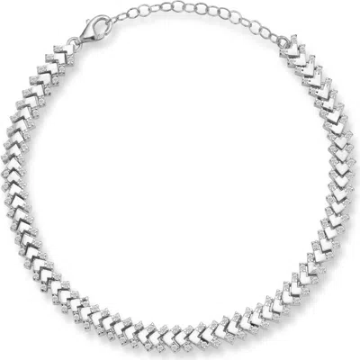 Chloe & Madison Chloe And Madison Chevron Chain Bracelet In Silver