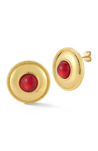 Chloe & Madison Chloe And Madison Crystal Button Stud Earrings In Gold