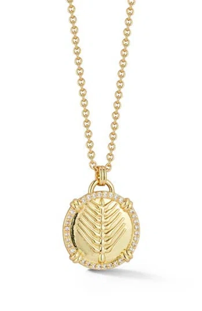 Chloe & Madison Chloe And Madison Crystal Medallion Pendant Necklace In Gold