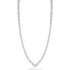 Chloe & Madison Chloe And Madison Crystal V-front Tennis Necklace In Silver
