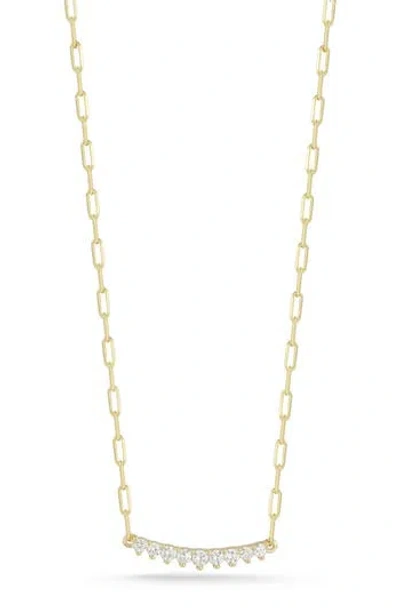 Chloe & Madison Chloe And Madison Cubic Zirconia Bar Necklace In Gold