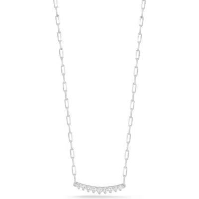 Chloe & Madison Chloe And Madison Cubic Zirconia Bar Necklace In Silver