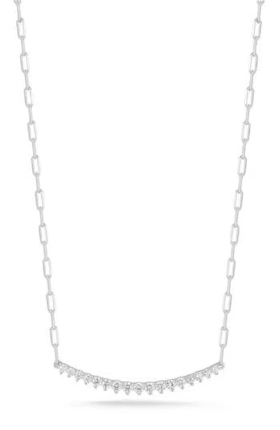 Chloe & Madison Chloe And Madison Cubic Zirconia Bar Necklace In Silver