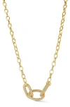 Chloe & Madison Chloe And Madison Cubic Zirconia Bold Link Necklace In Gold