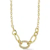 Chloe & Madison Chloe And Madison Cubic Zirconia Bold Link Necklace In Gold