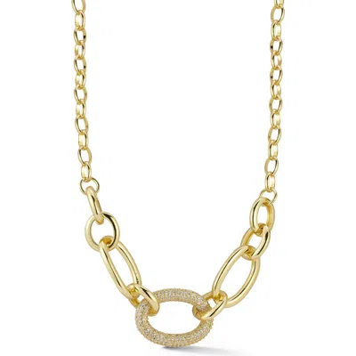 Chloe & Madison Chloe And Madison Cubic Zirconia Bold Link Necklace In Gold