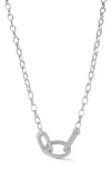 Chloe & Madison Chloe And Madison Cubic Zirconia Bold Link Necklace In Silver