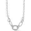 Chloe & Madison Chloe And Madison Cubic Zirconia Bold Link Necklace In Silver