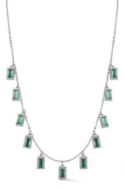 Chloe & Madison Chloe And Madison Cubic Zirconia Charm Necklace In Silver